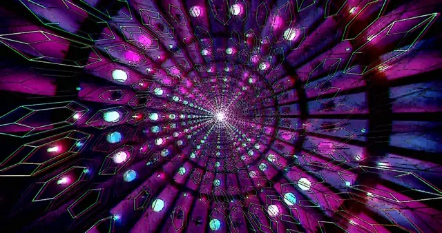 Neon Tunnel Screensaver | Purple Magenta Light Loop 4K 60fps VJ